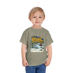 Toddler White Christmas Quote T-Shirt, apparel product mockup 8