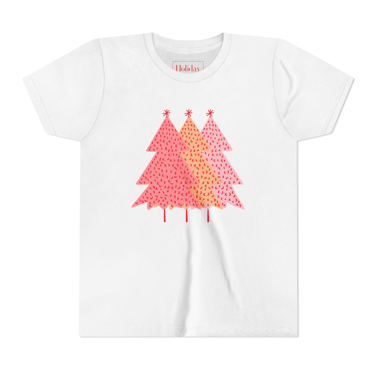 Youth Simple Pink Pine Trees T-Shirt
