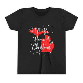 Youth Michigan, I'll Be Home For Christmas T Shirt