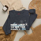 Most Likely to Win the Family Euchre Tournament Crewneck Sweatshirt