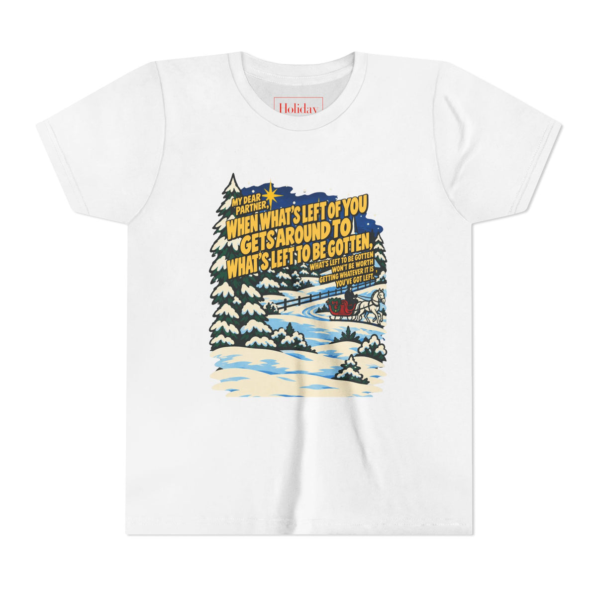 Youth White Christmas Quote T Shirt