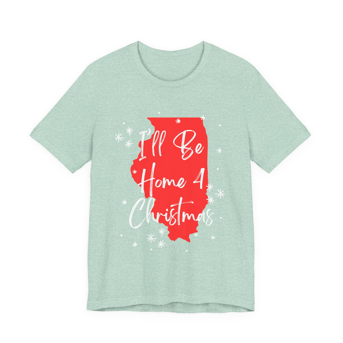 Illinois, I'll Be Home For Christmas T Shirt, shirt color and fit view 8