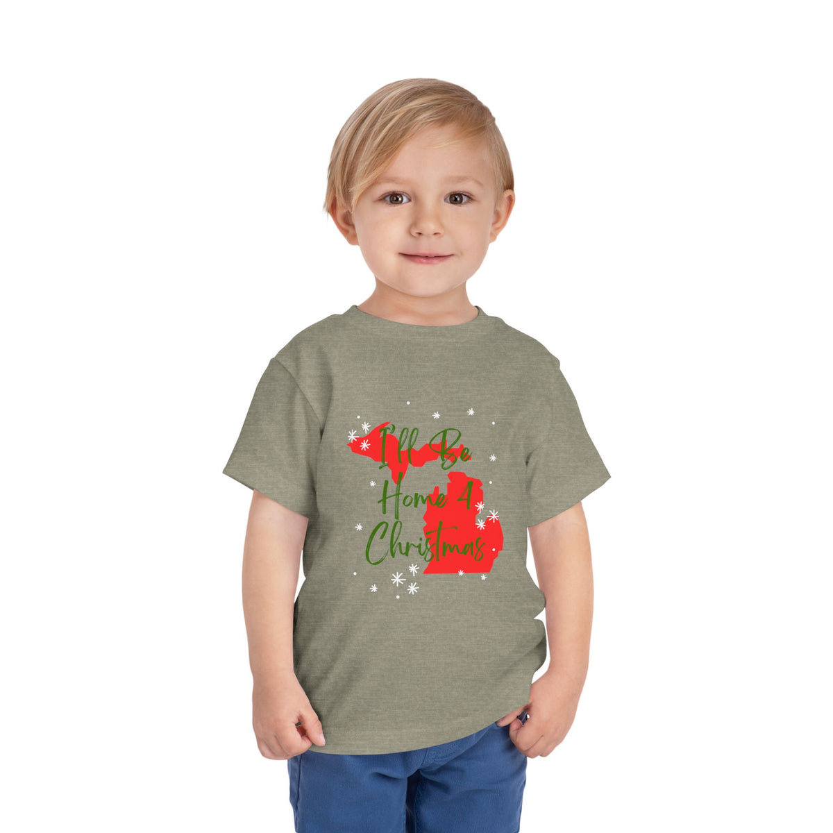 Toddler I'll Be Home For Christmas Michigan T Shirt – Holiday Fun product photo