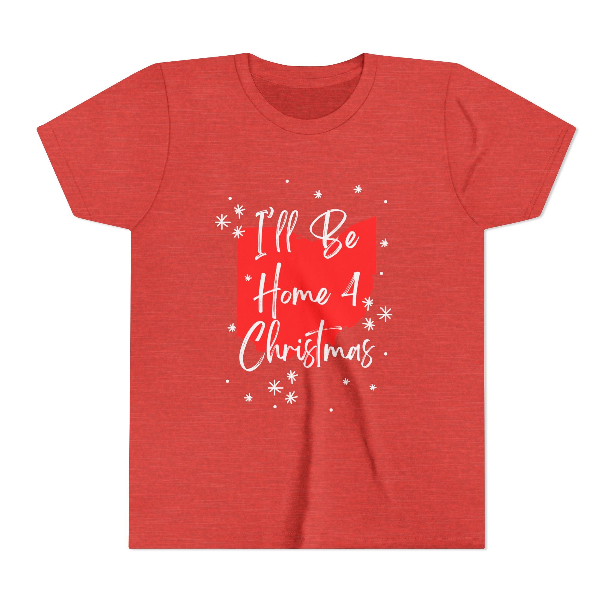 Youth Ohio, I'll Be Home For Christmas T Shirt by Holiday Fun, alternate product view 6
