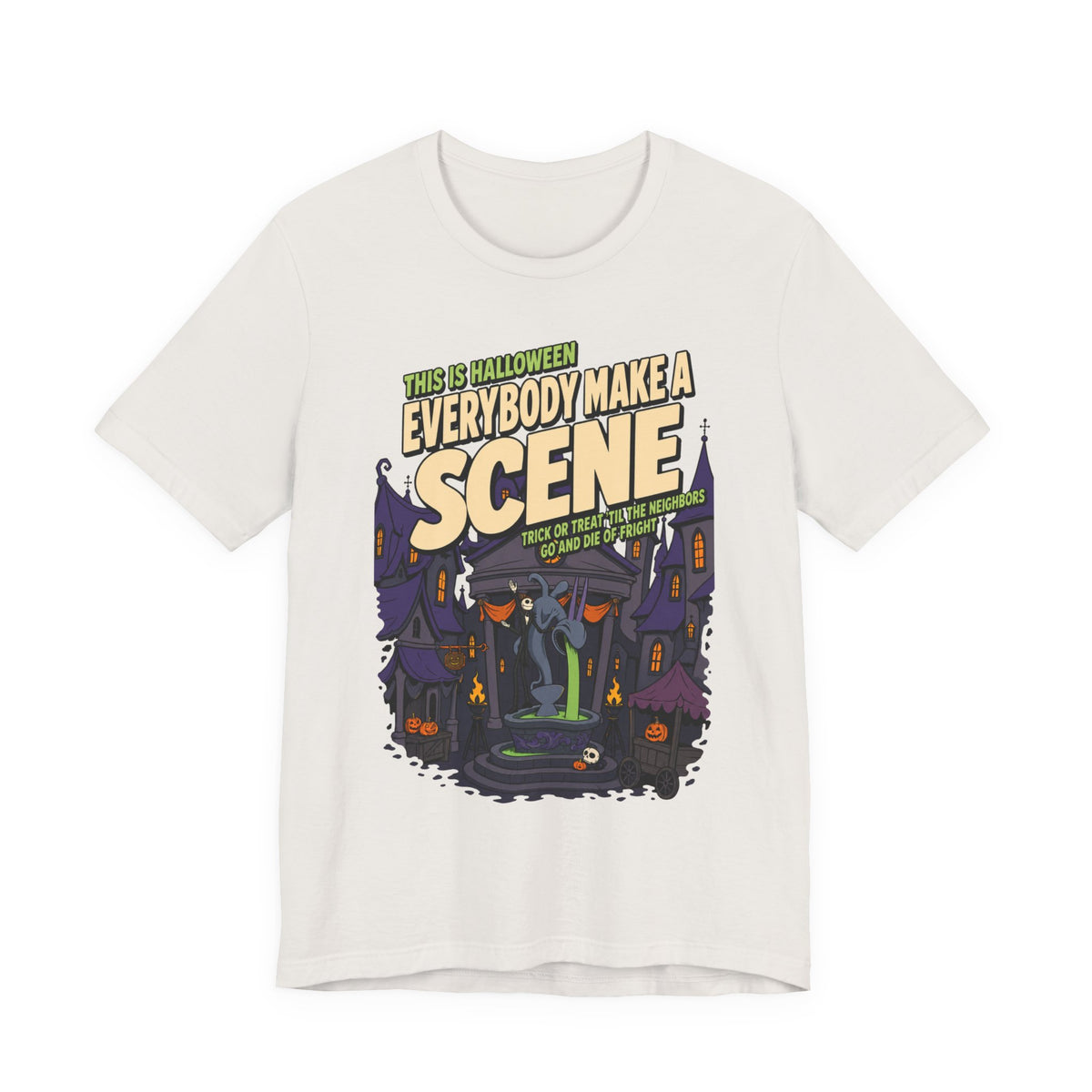 Nightmare Before Christmas Halloween Town T Shirt, shirt color and fit view 12