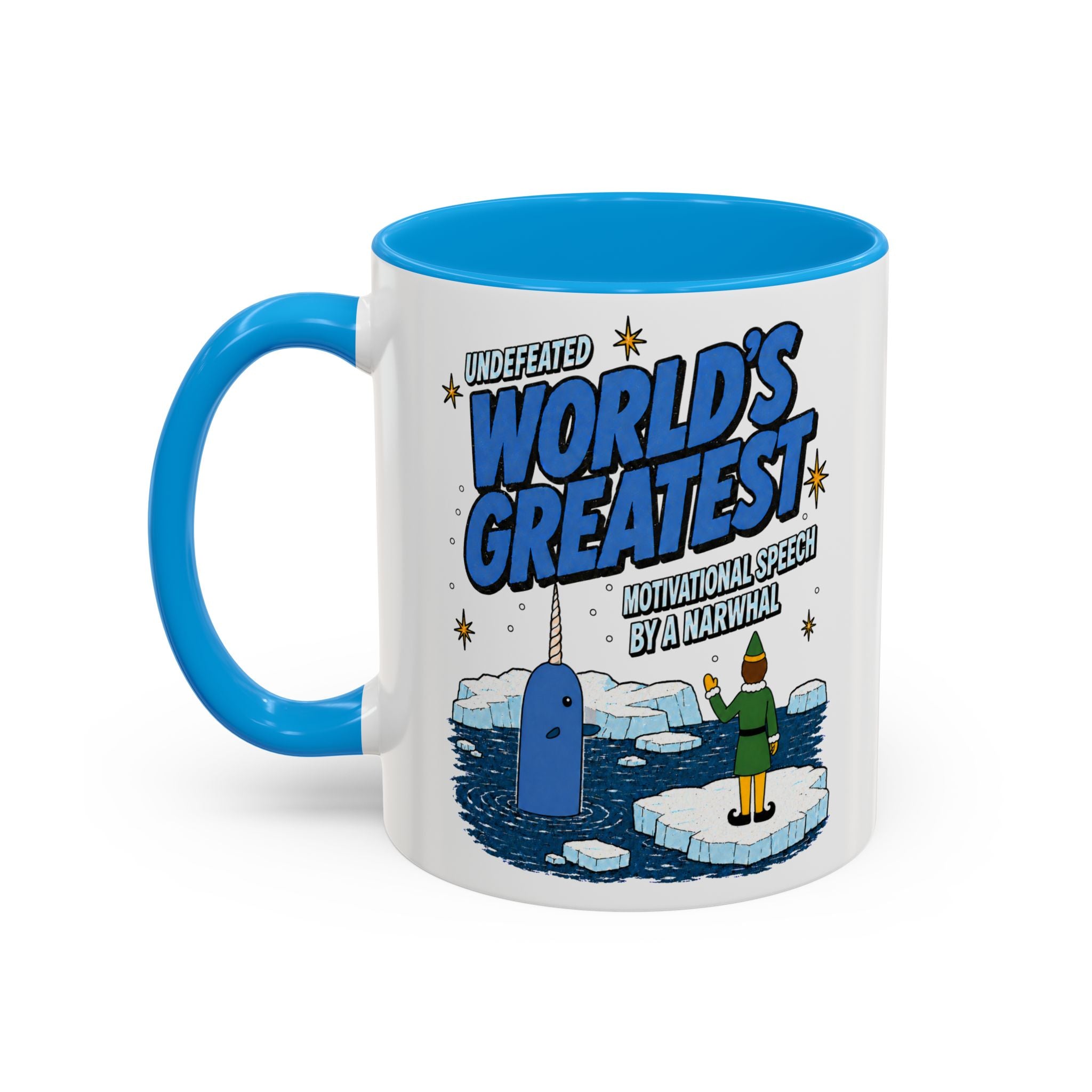Buddy The Elf Motivational Narwhal Coffee Mug (11oz) by Holiday Fun, alternate product view 7