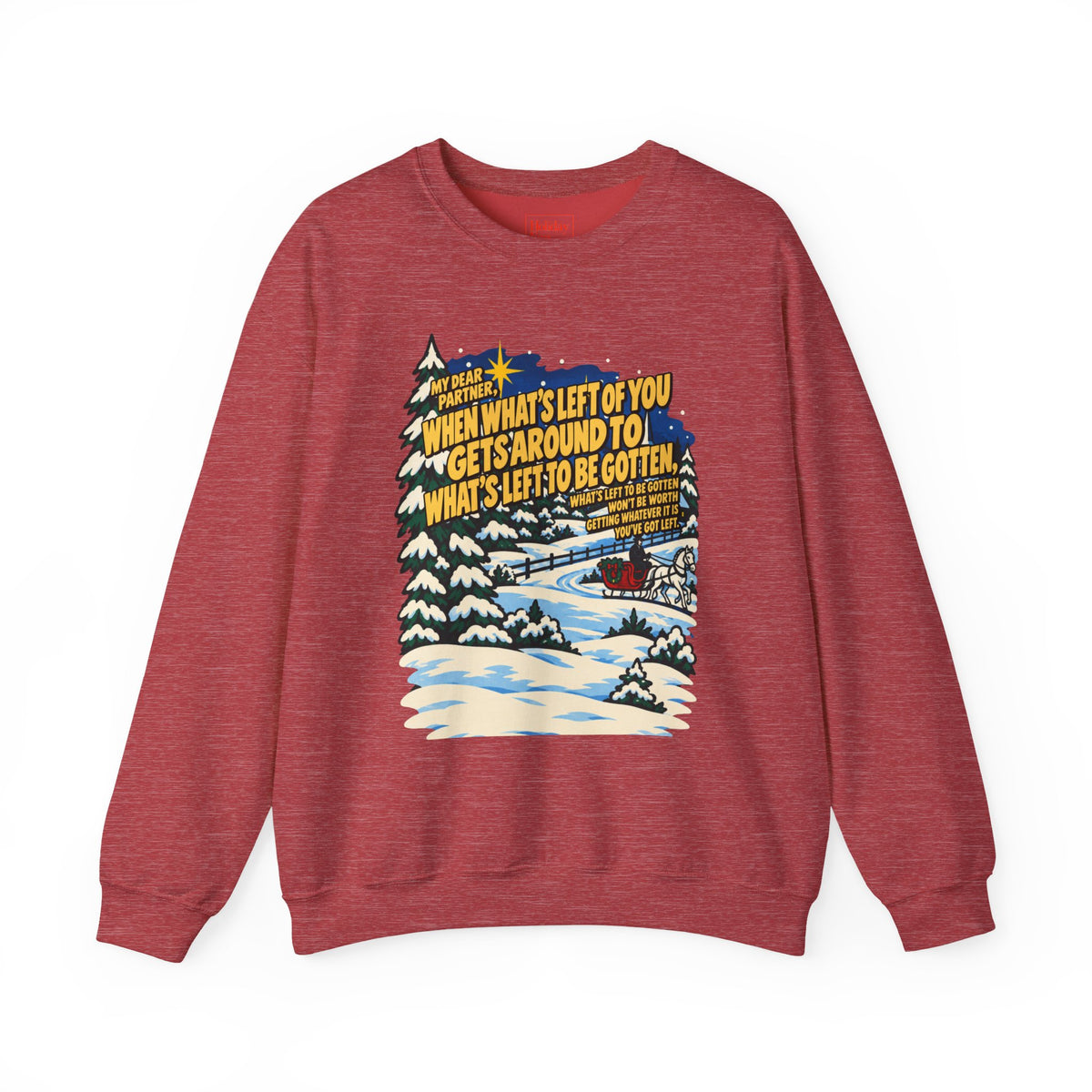 White Christmas Quote Crewneck Sweatshirt, apparel product mockup 5