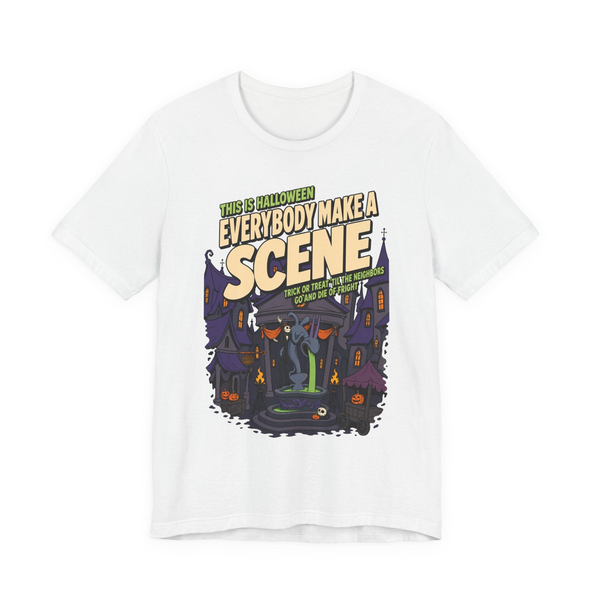 Nightmare Before Christmas Halloween Town T Shirt, shirt color and fit view 11