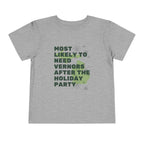 Toddler Most Likely To Need Vernors After The Holiday Party T Shirt – Holiday Fun product photo