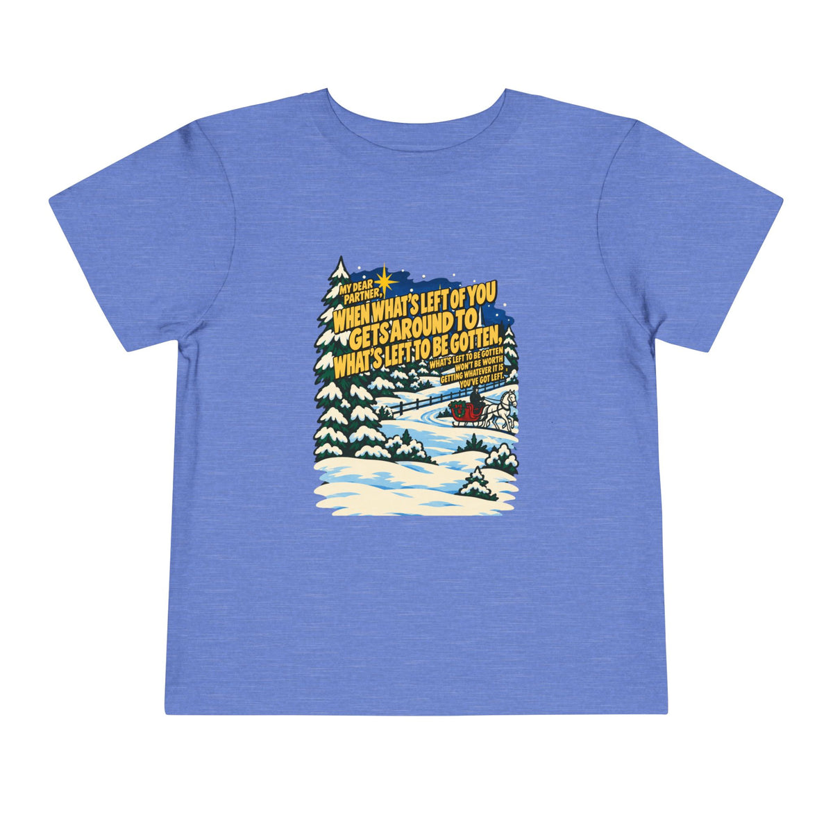 Toddler White Christmas Quote T-Shirt, apparel product mockup 2