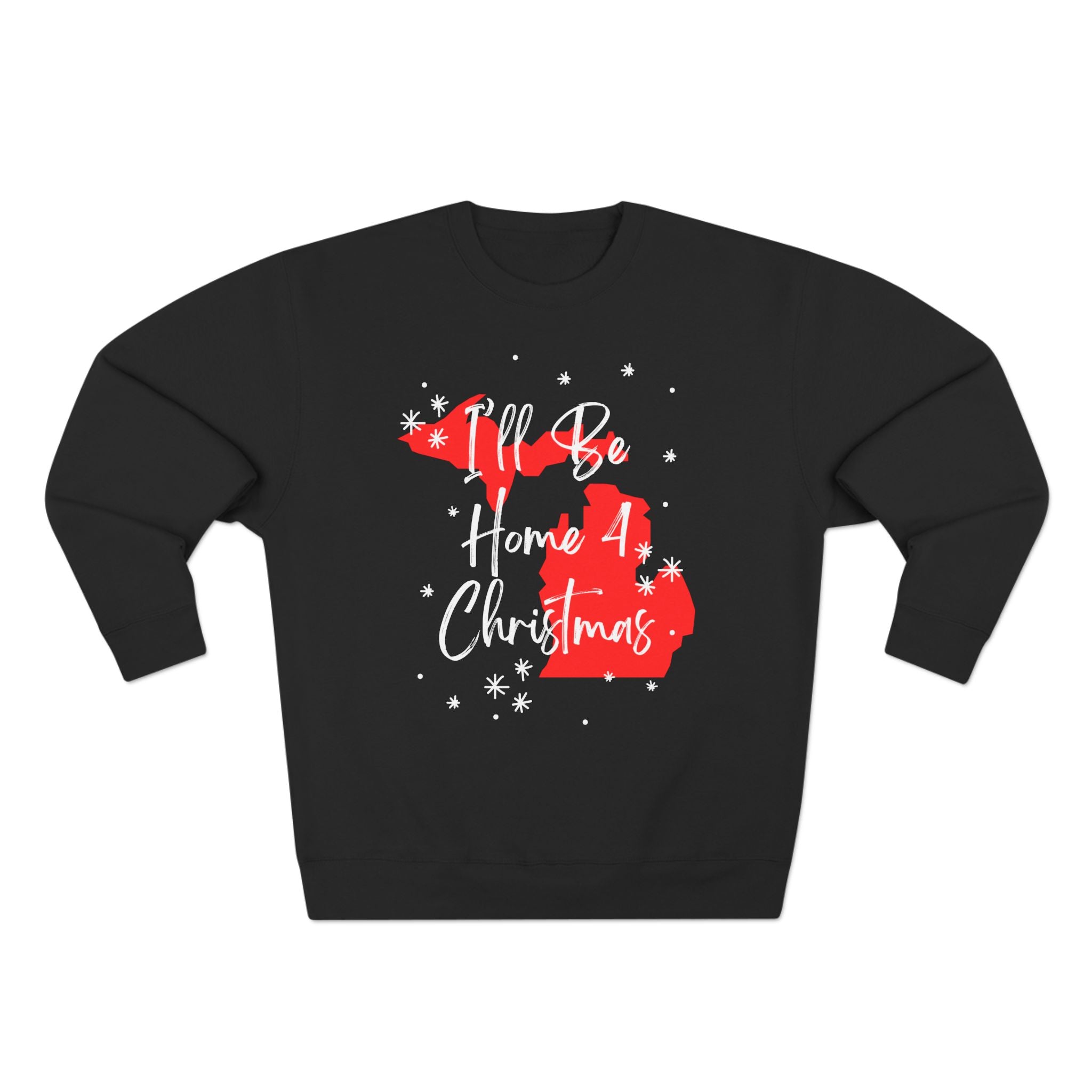 Michigan, I'll Be Home For Christmas Sweatshirt, sweatshirt color and fit view 3