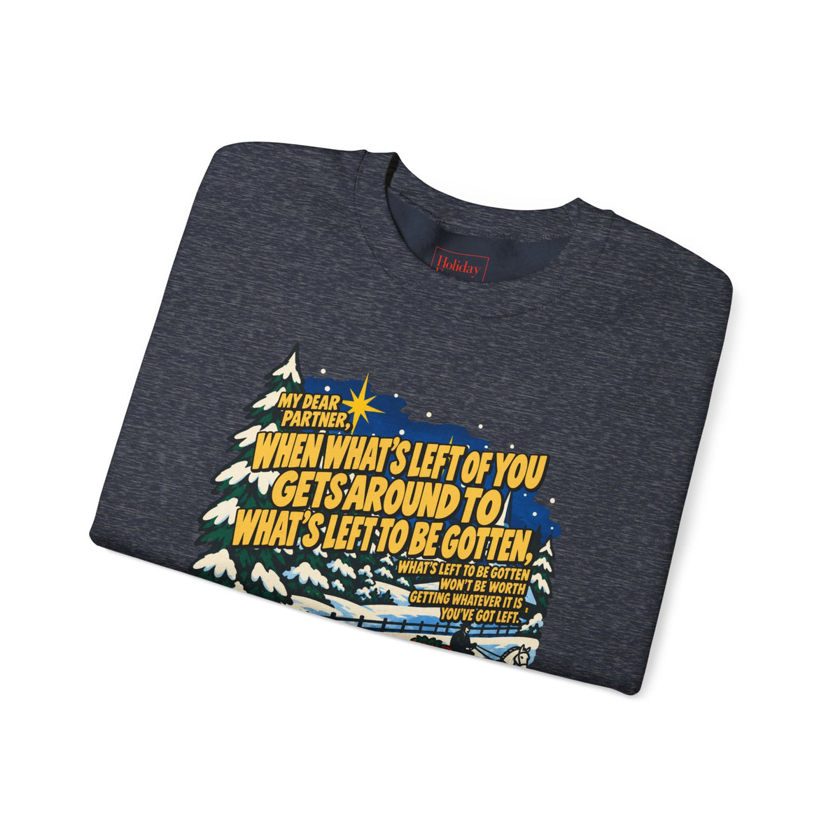 White Christmas Quote Crewneck Sweatshirt, apparel product mockup 7