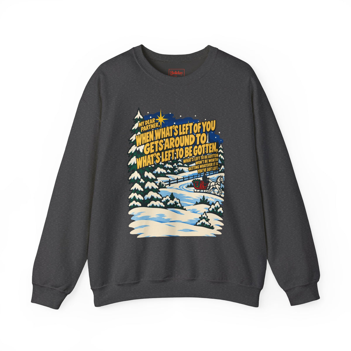 White Christmas Quote Crewneck Sweatshirt, apparel product mockup 3