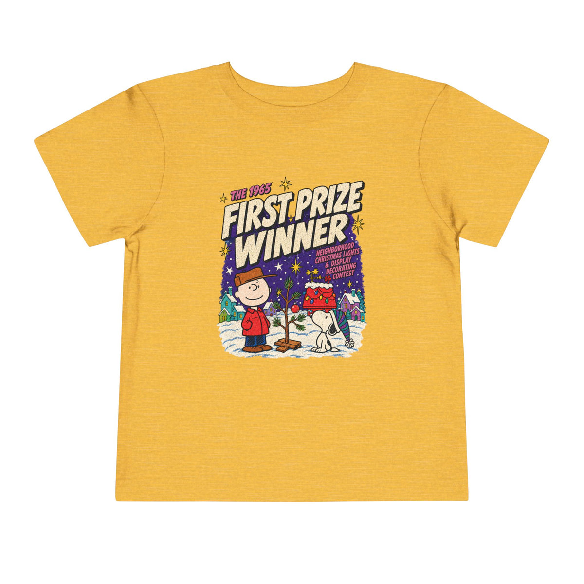 Toddler Charlie Brown Christmas Light Contest Winner T Shirt – Holiday Fun product photo