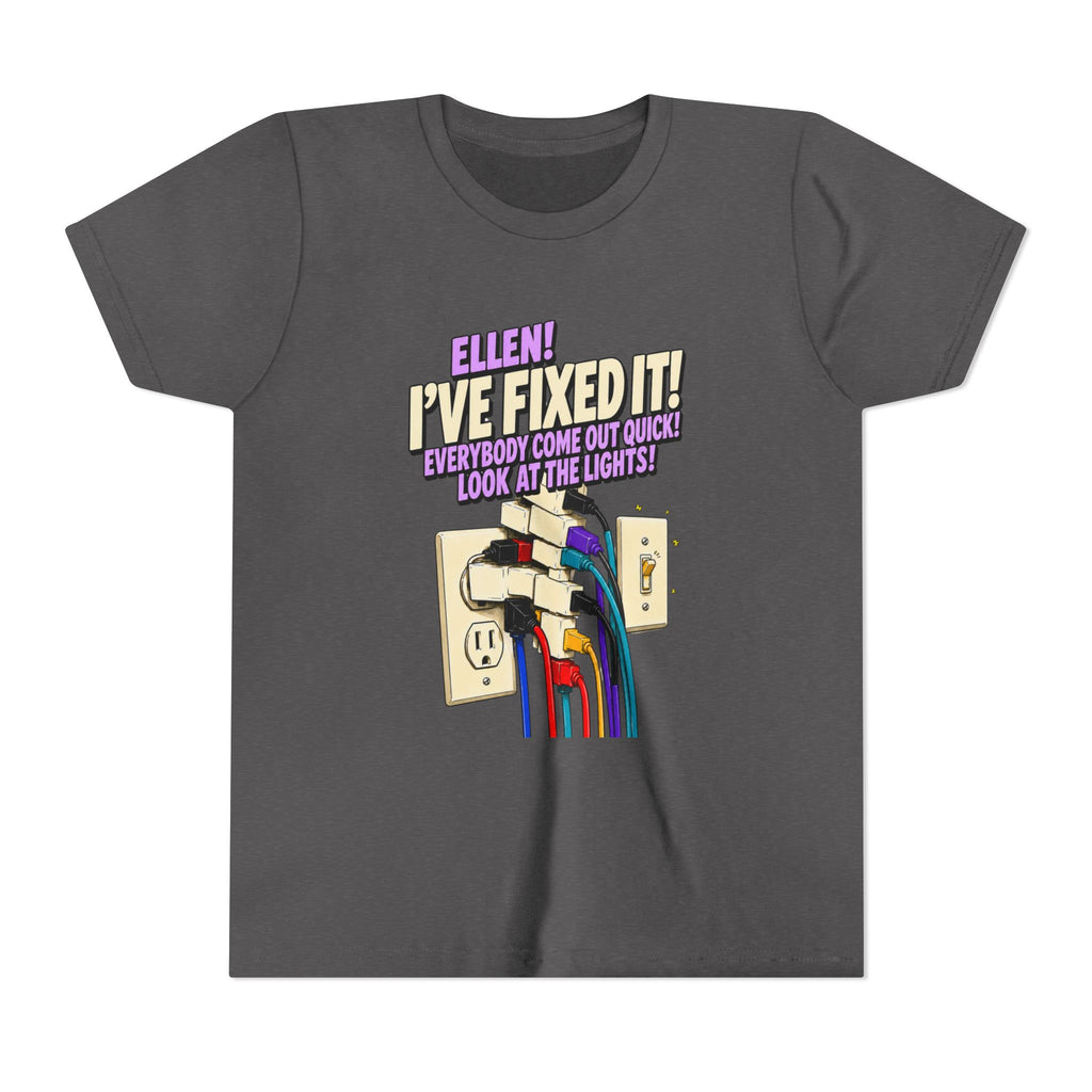 "Ellen! I’ve Fixed It!" Funny Christmas Vacation Youth T Shirt by Holiday Fun, alternate product view 6