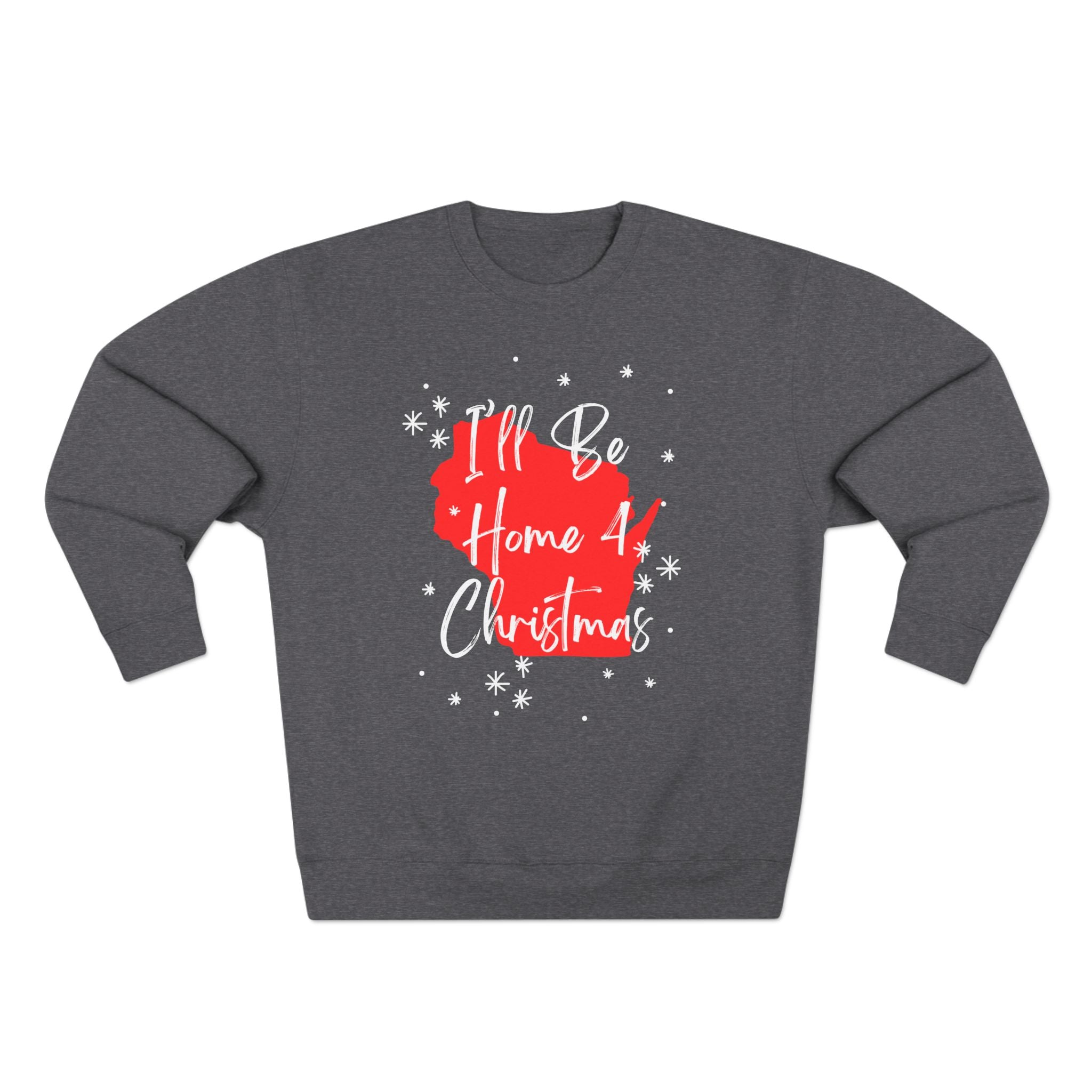 Wisconsin, I'll Be Home For Christmas Sweatshirt, sweatshirt color and fit view 2