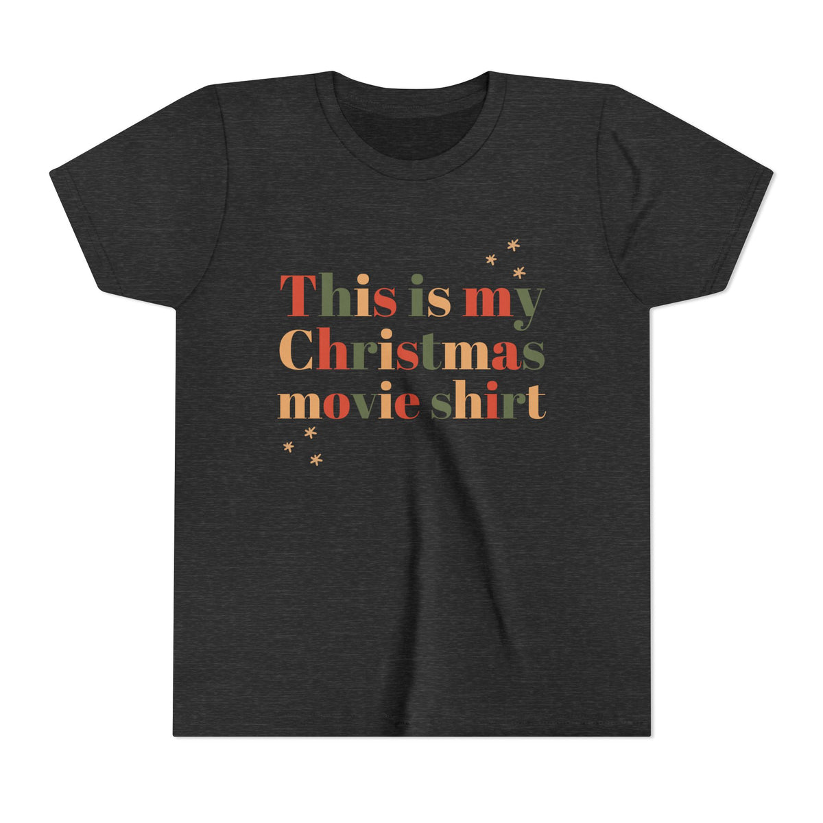 This Is My Christmas Movie Youth T-Shirt, kids shirt color and fit view 3
