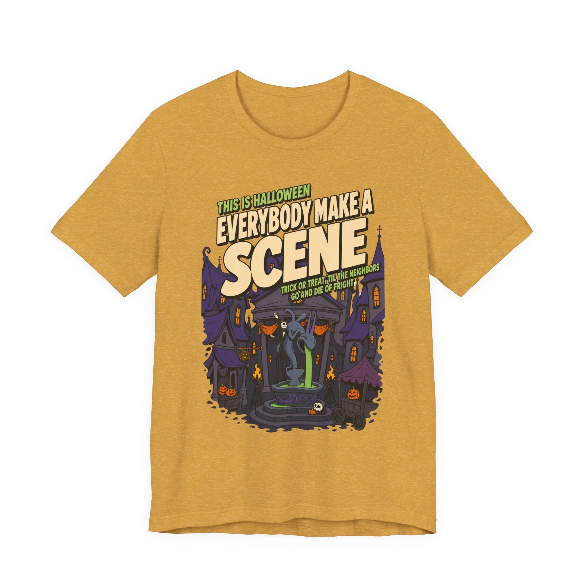 Nightmare Before Christmas Halloween Town T Shirt, shirt color and fit view 2