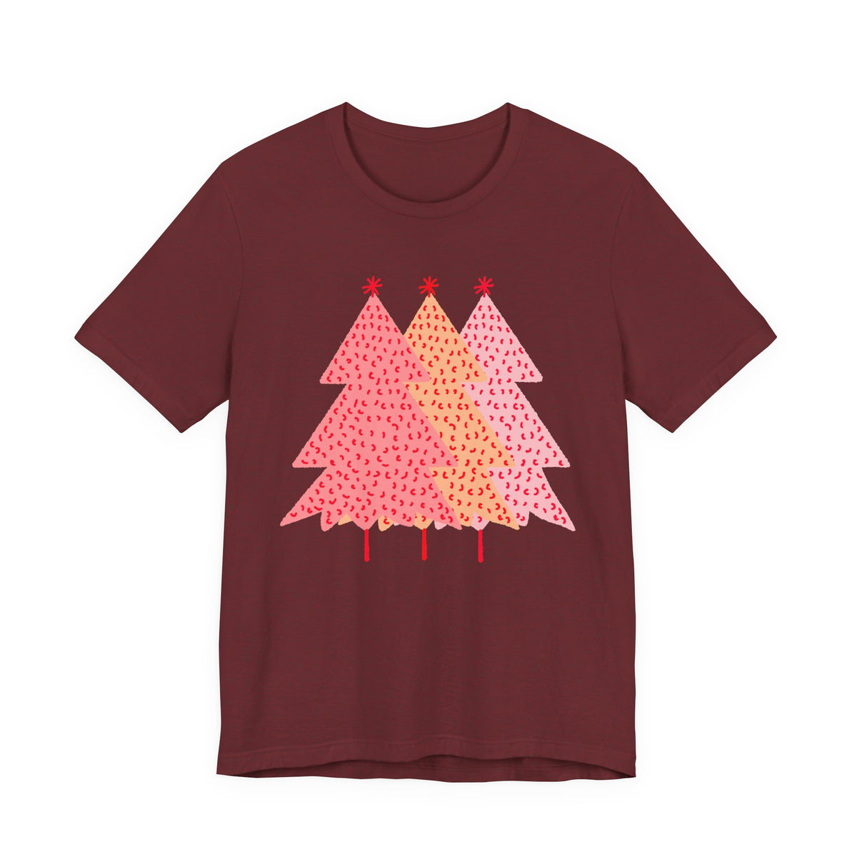Simple Pink Pine Trees T Shirt, shirt color and fit view 2