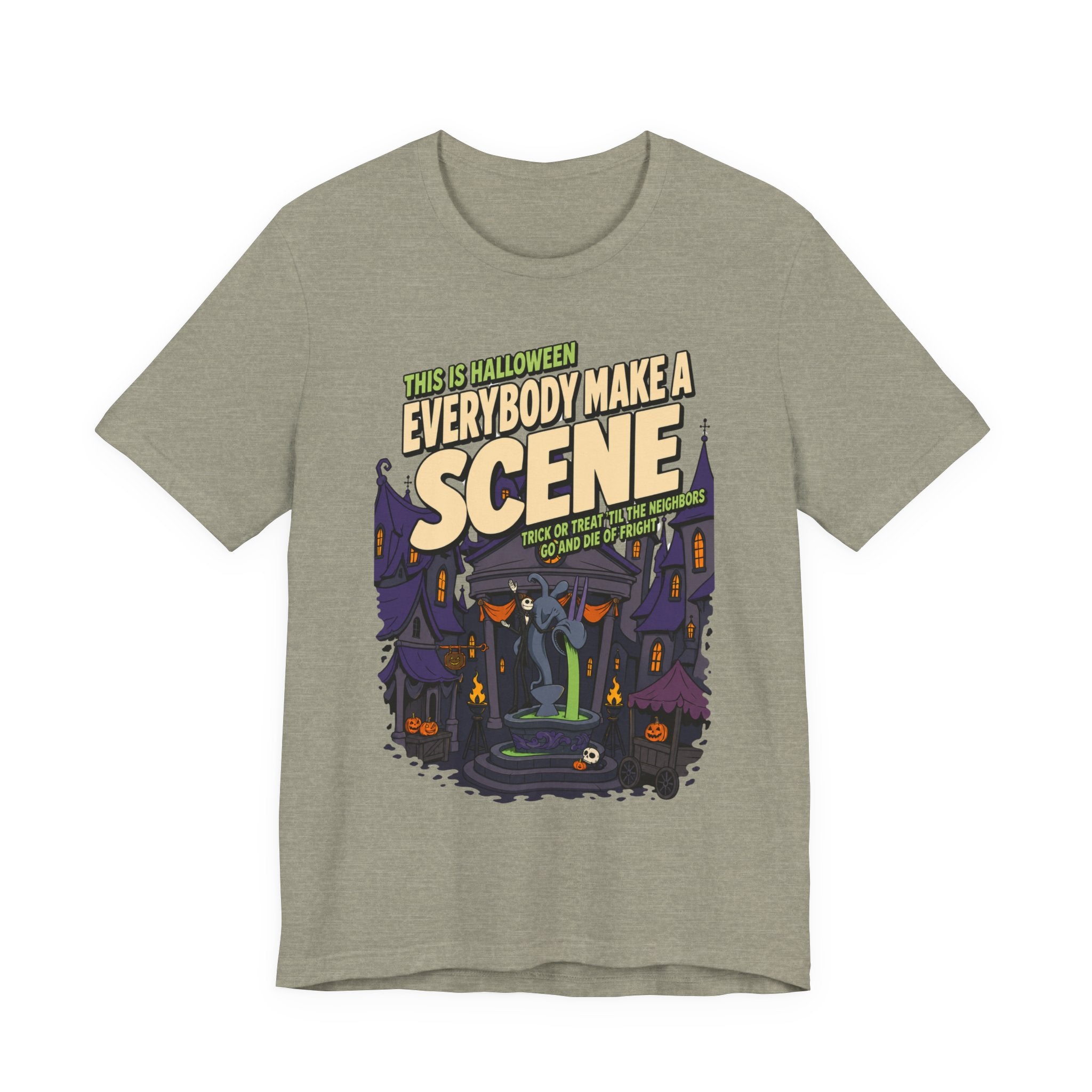Nightmare Before Christmas Halloween Town T Shirt, shirt color and fit view 4
