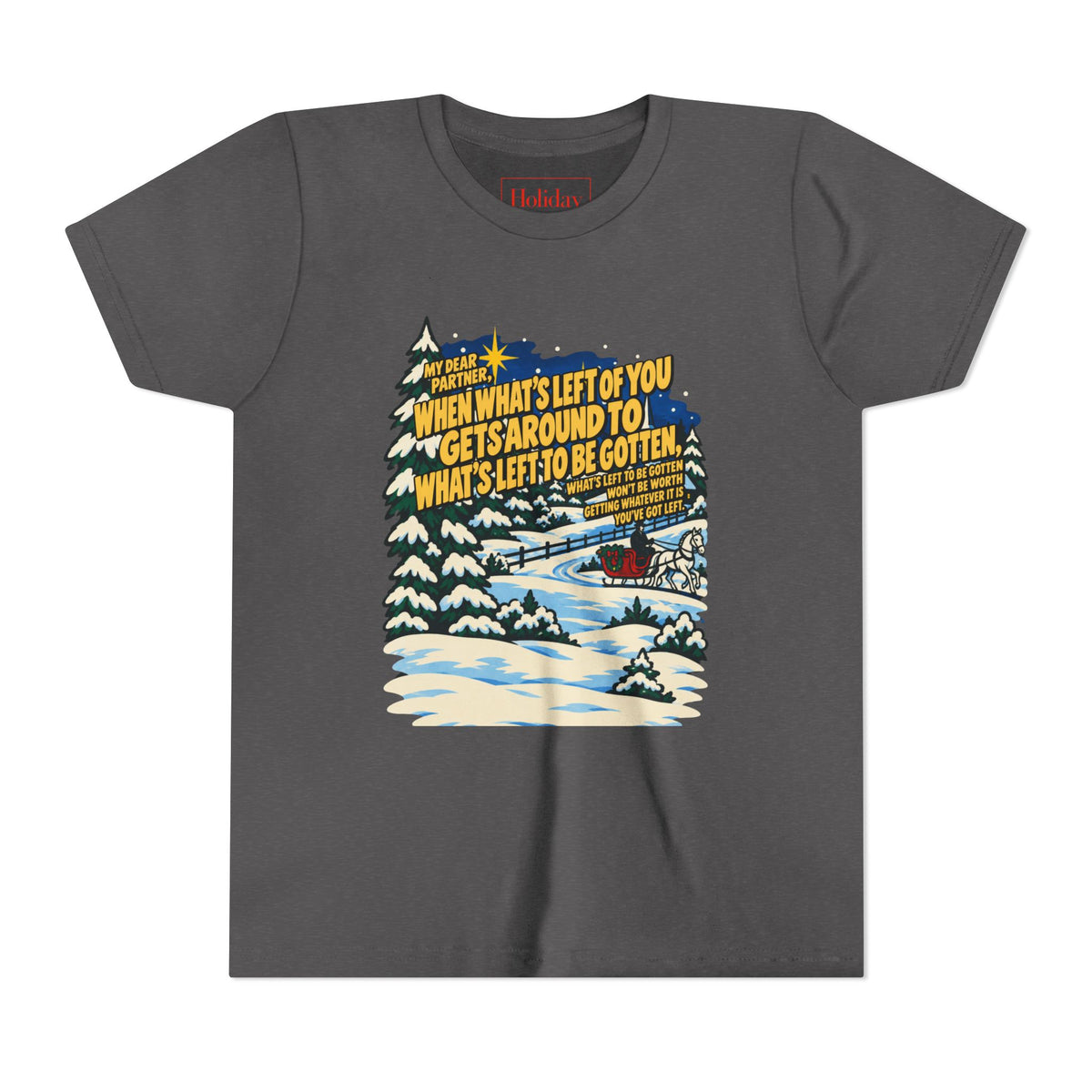 Youth White Christmas Quote T Shirt