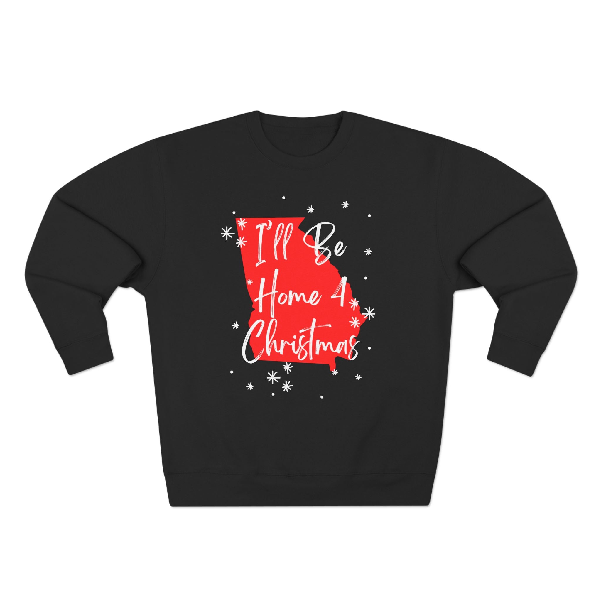 Georgia, I'll Be Home For Christmas Sweatshirt, sweatshirt color and fit view 3