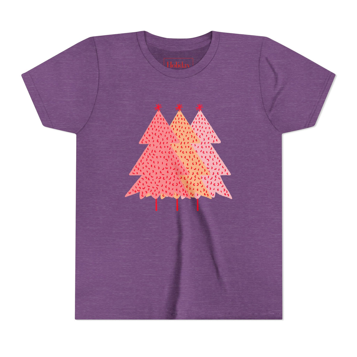 Youth Simple Pink Pine Trees T-Shirt