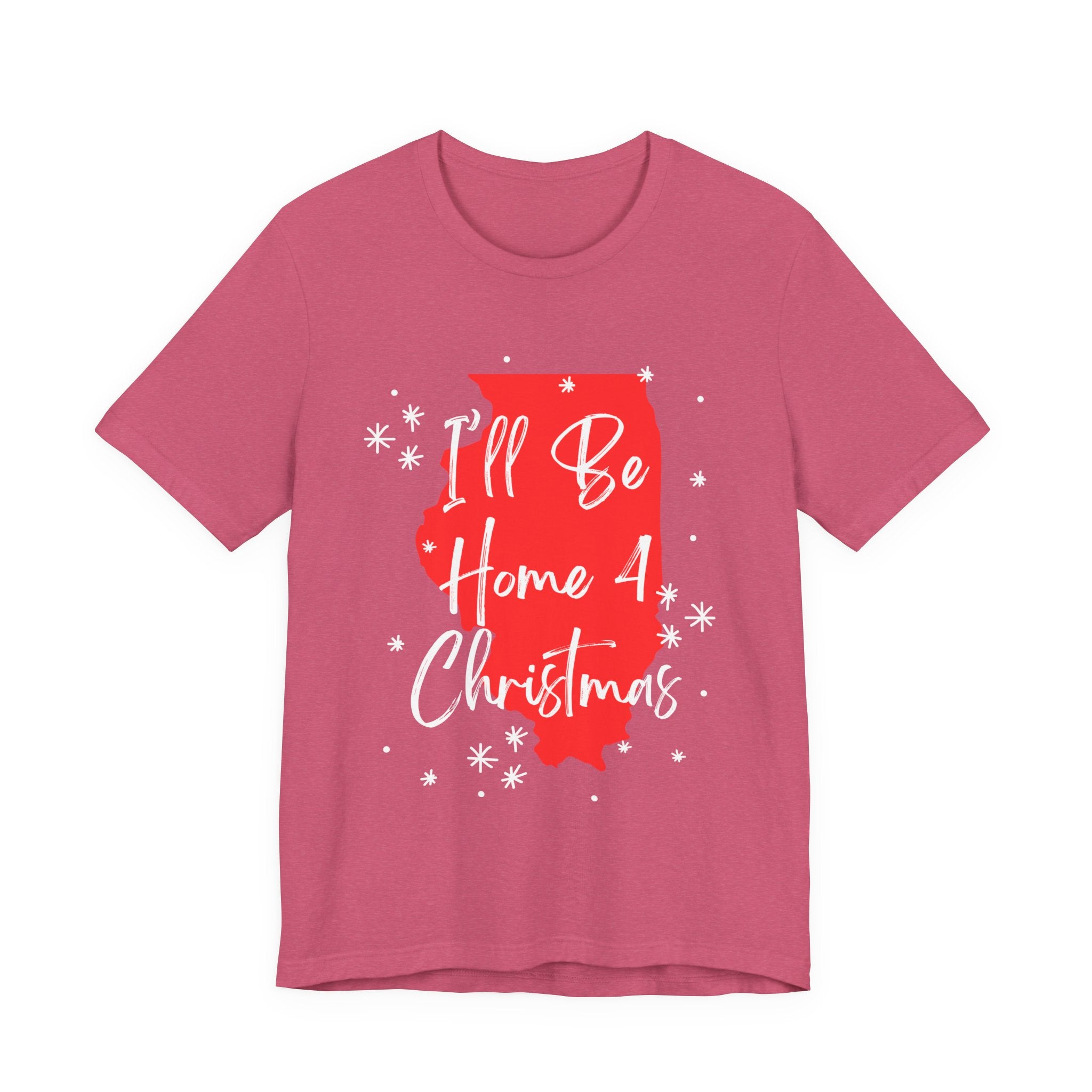 Illinois, I'll Be Home For Christmas T Shirt, shirt color and fit view 7