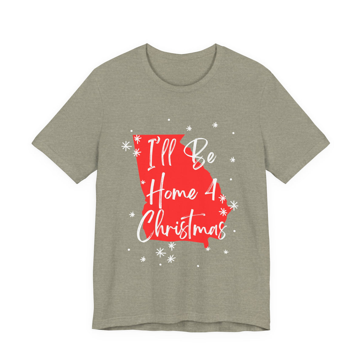Georgia, I'll Be Home For Christmas T Shirt, shirt color and fit view 3
