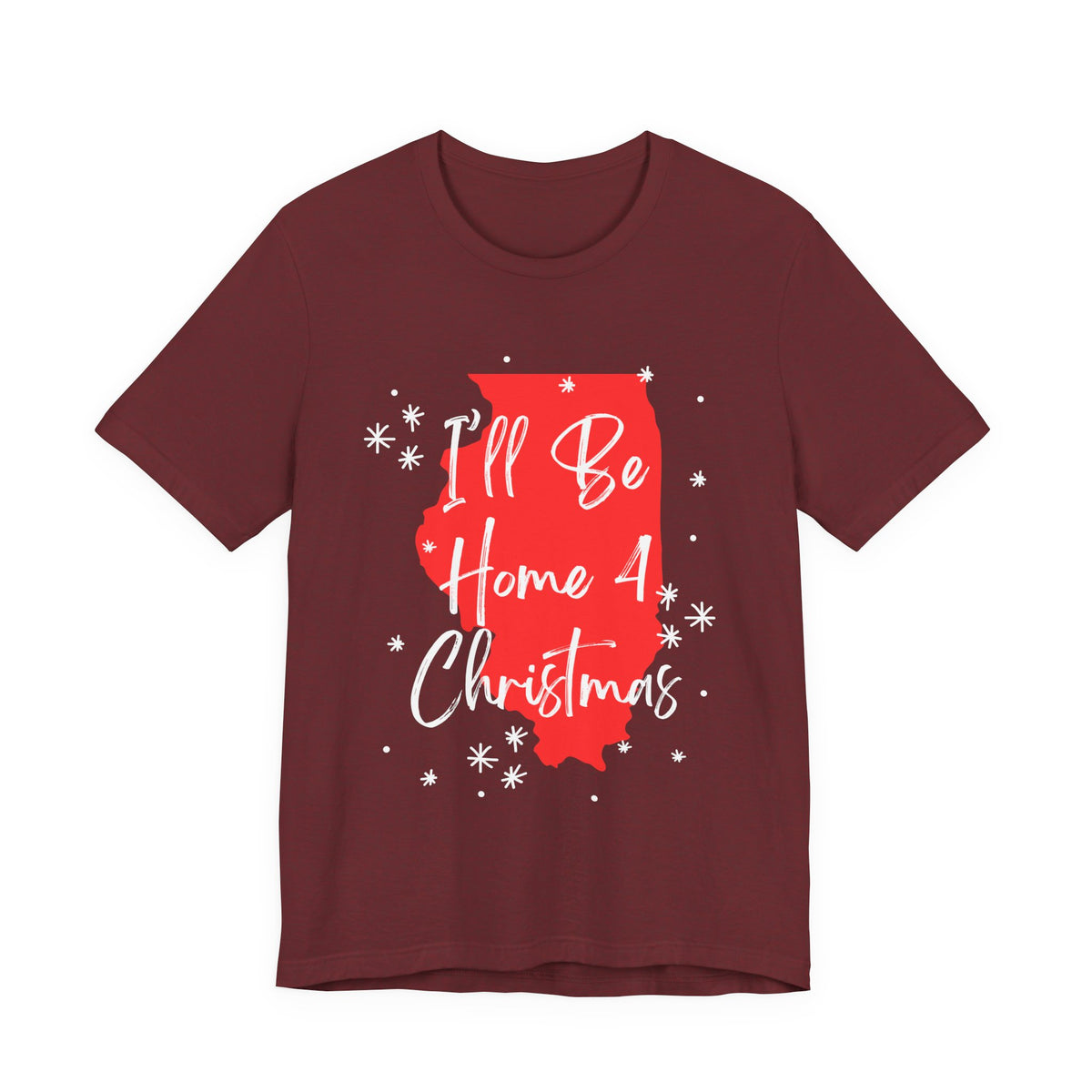Illinois, I'll Be Home For Christmas T Shirt, shirt color and fit view 2