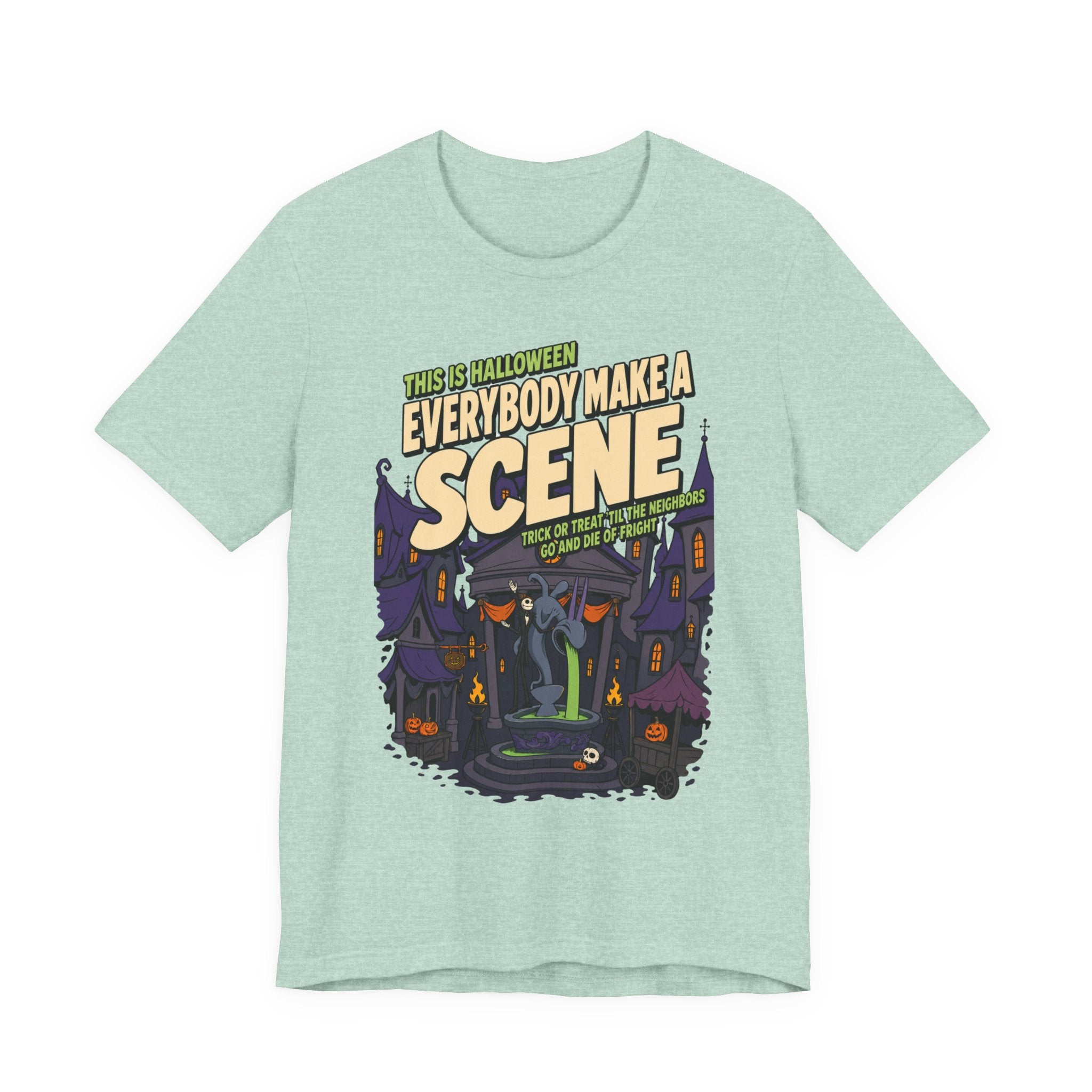 Nightmare Before Christmas Halloween Town T Shirt, shirt color and fit view 9