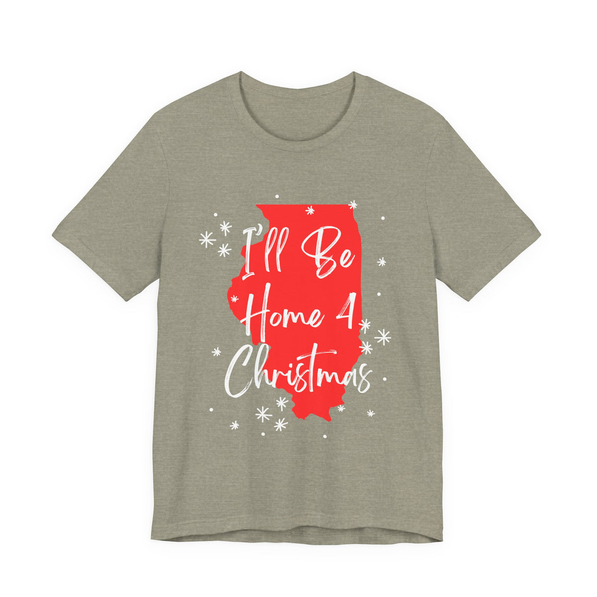 Holiday Fun Illinois I'll Be Home For Christmas T shirt