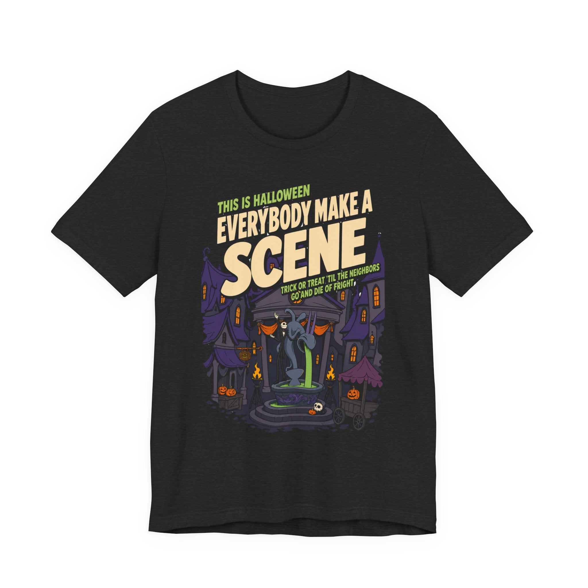 Nightmare Before Christmas Halloween Town T Shirt, shirt color and fit view 7