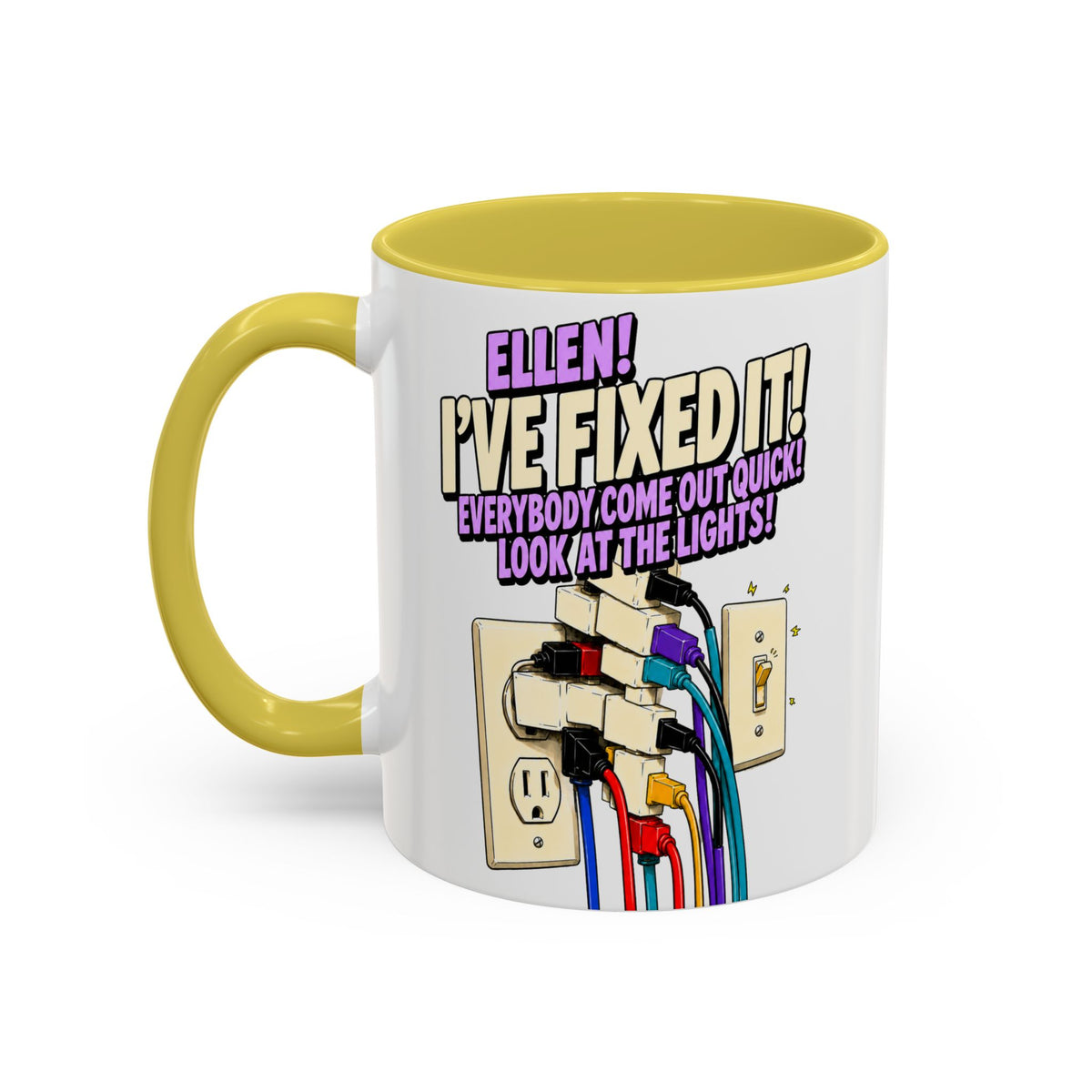 "Ellen! I’ve Fixed It!" Funny Christmas Vacation Coffee Mug (11oz) by Holiday Fun, alternate product view 12