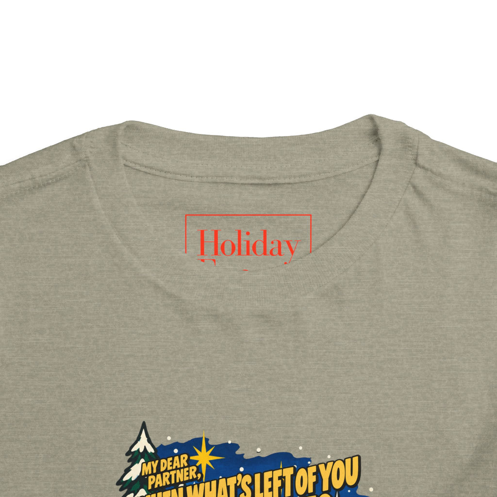 Toddler White Christmas Quote T-Shirt, apparel product mockup 9