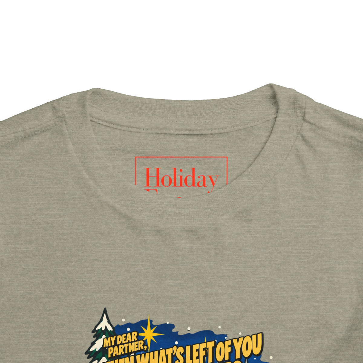 Toddler White Christmas Quote T-Shirt, apparel product mockup 9