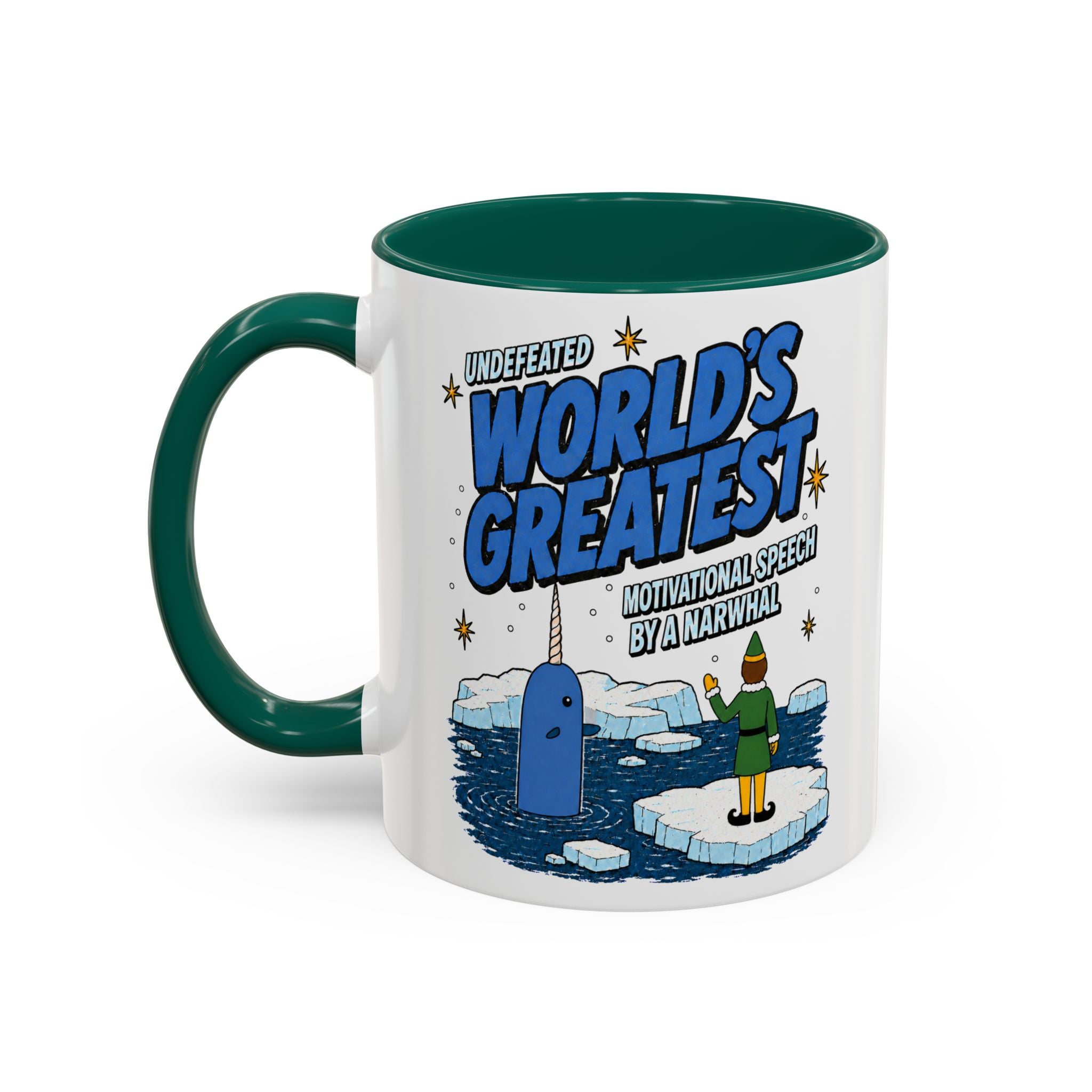 Buddy The Elf Motivational Narwhal Coffee Mug (11oz) by Holiday Fun, alternate product view 6