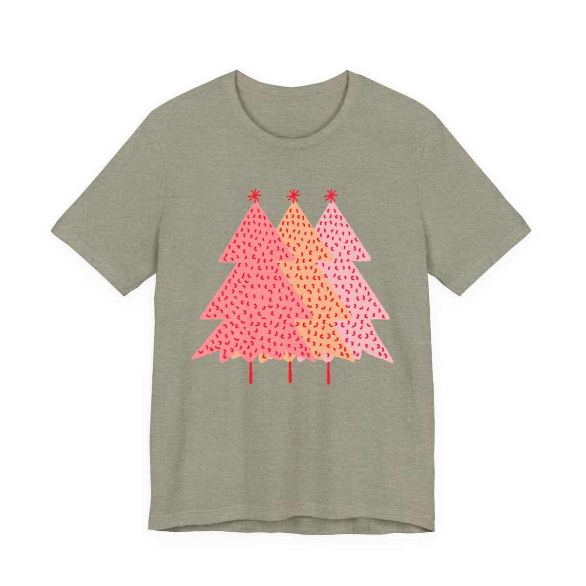 Simple Pink Pine Trees T Shirt, shirt color and fit view 3