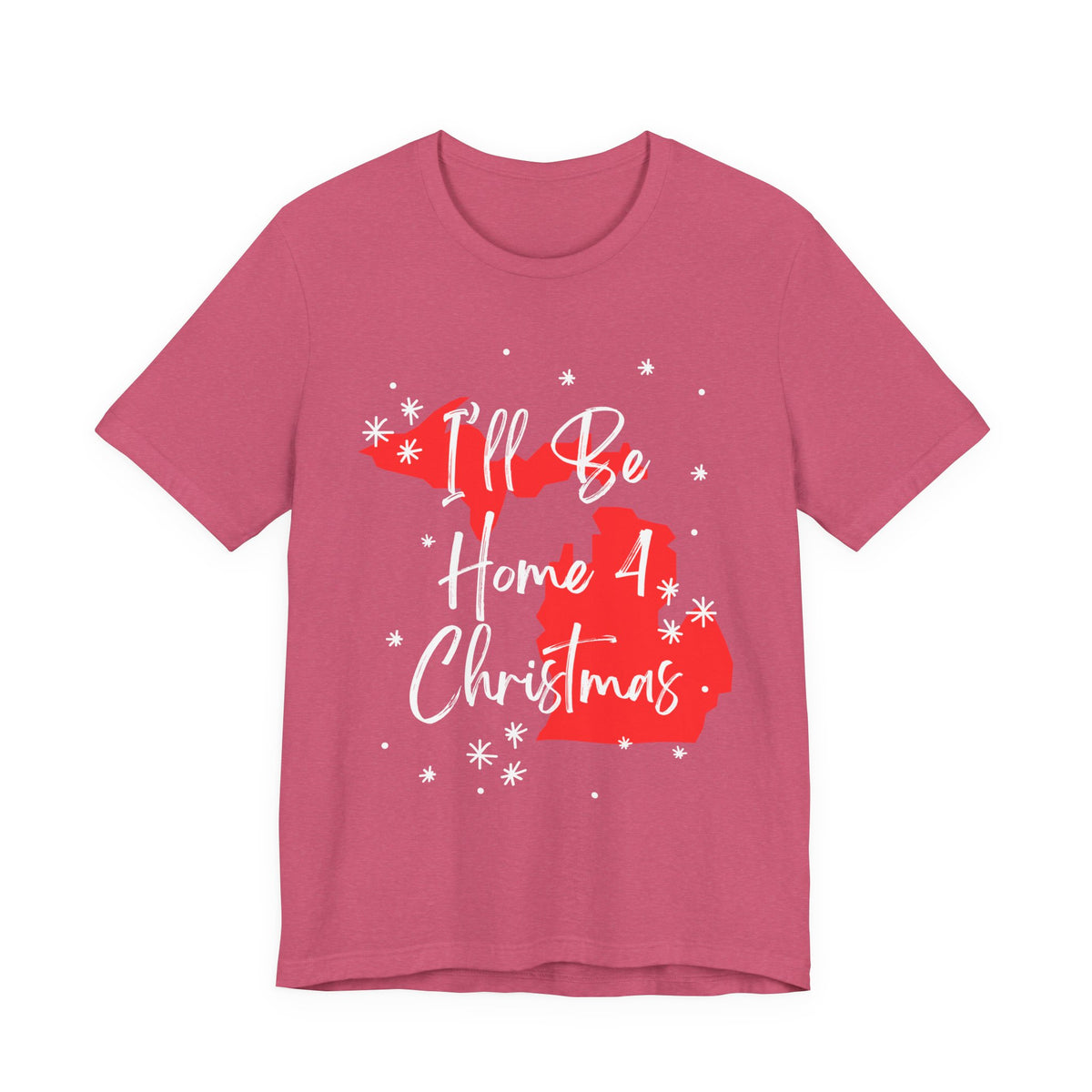 I'll Be Home For Christmas Michigan T Shirt, shirt color and fit view 7