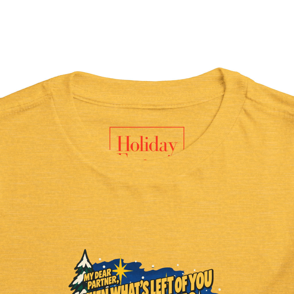 Toddler White Christmas Quote T-Shirt, apparel product mockup 15