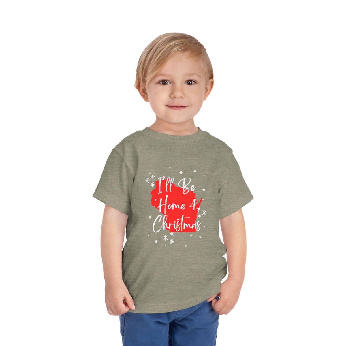 Toddler I'll Be Home For Christmas Wisconsin T Shirt – Holiday Fun product photo