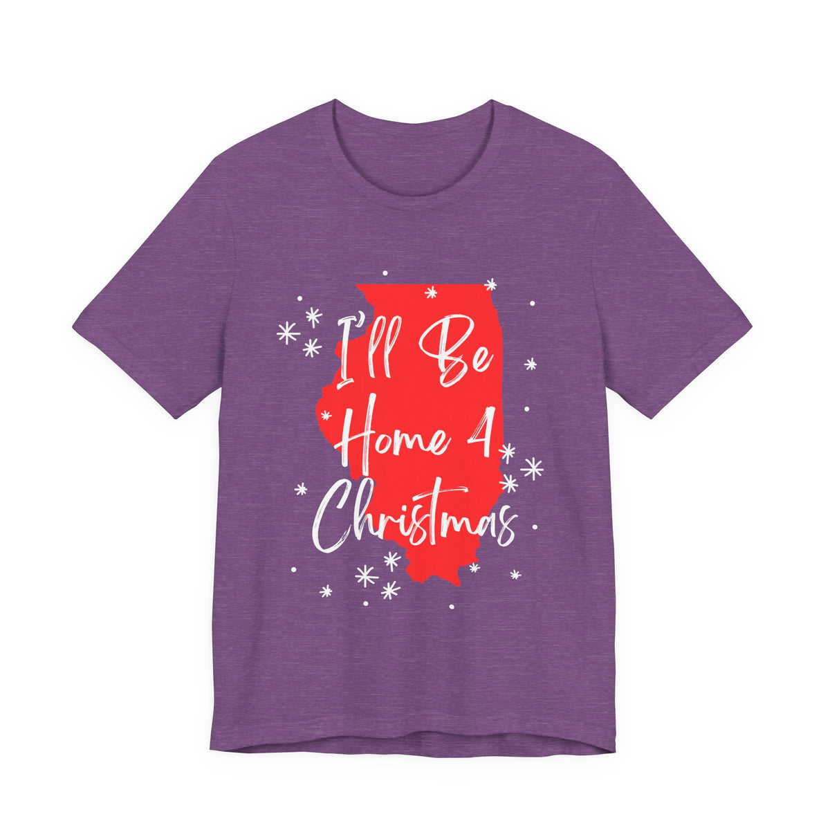 Illinois, I'll Be Home For Christmas T Shirt, shirt color and fit view 6