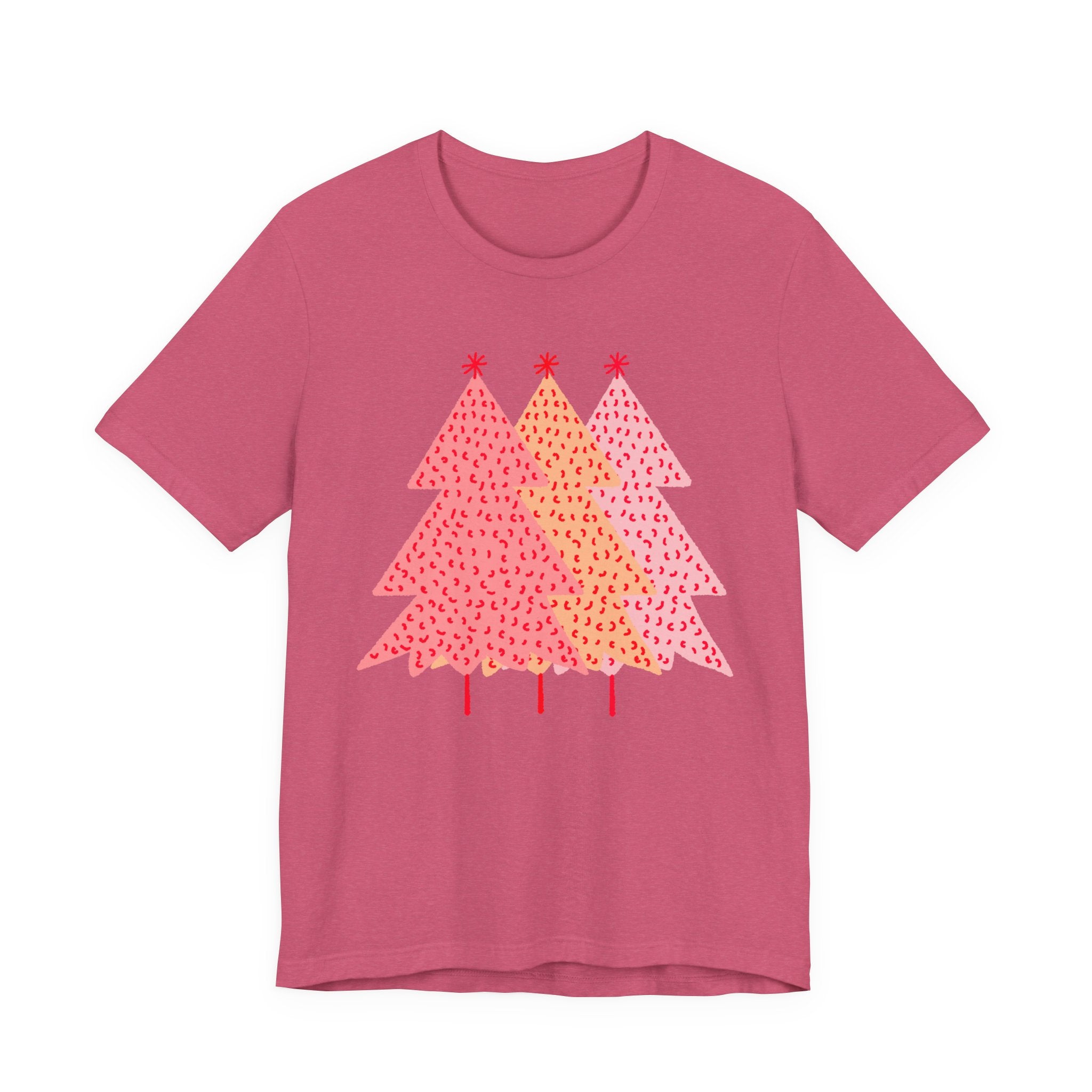 Simple Pink Pine Trees T Shirt, shirt color and fit view 8