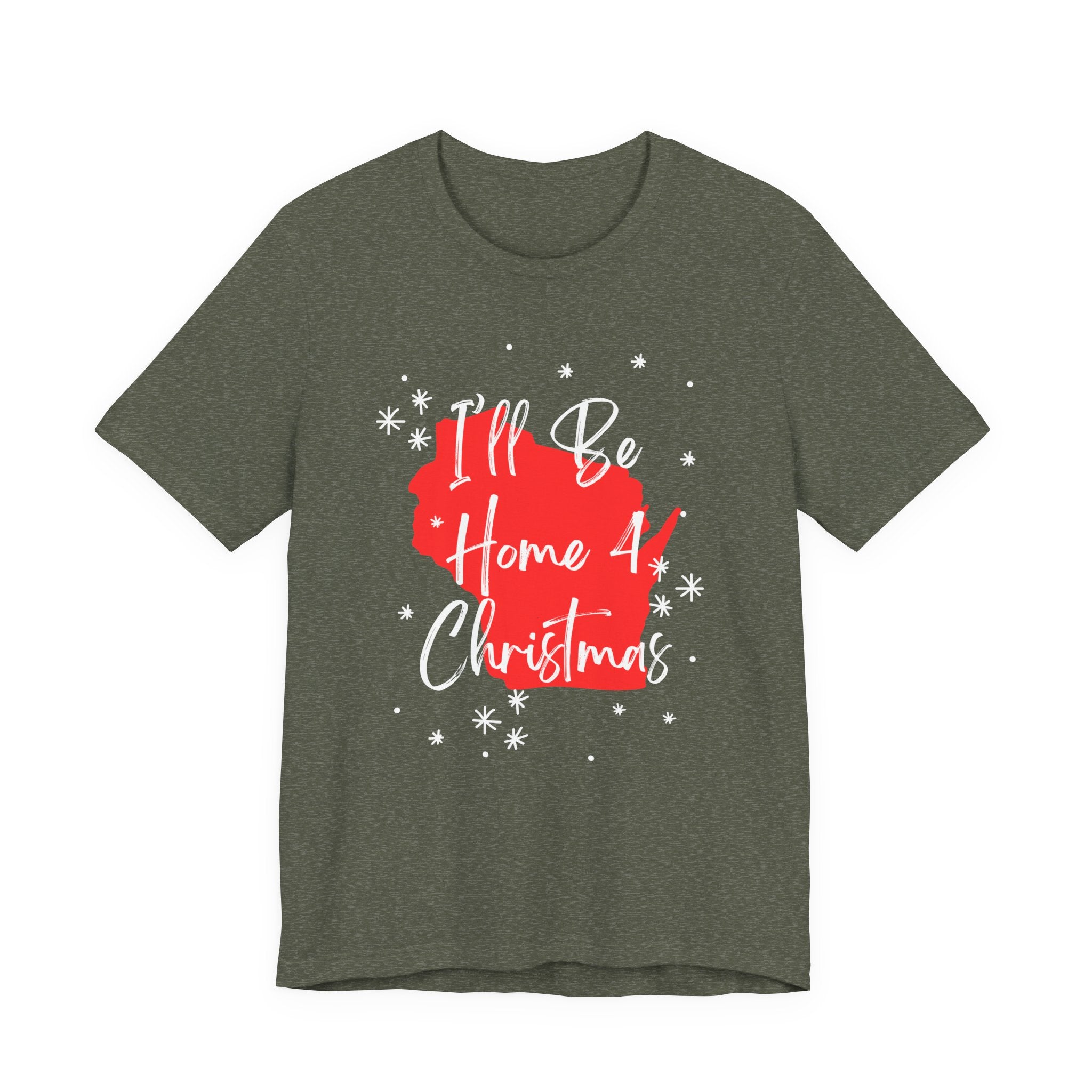 Wisconsin, I'll Be Home For Christmas T Shirt, shirt color and fit view 9