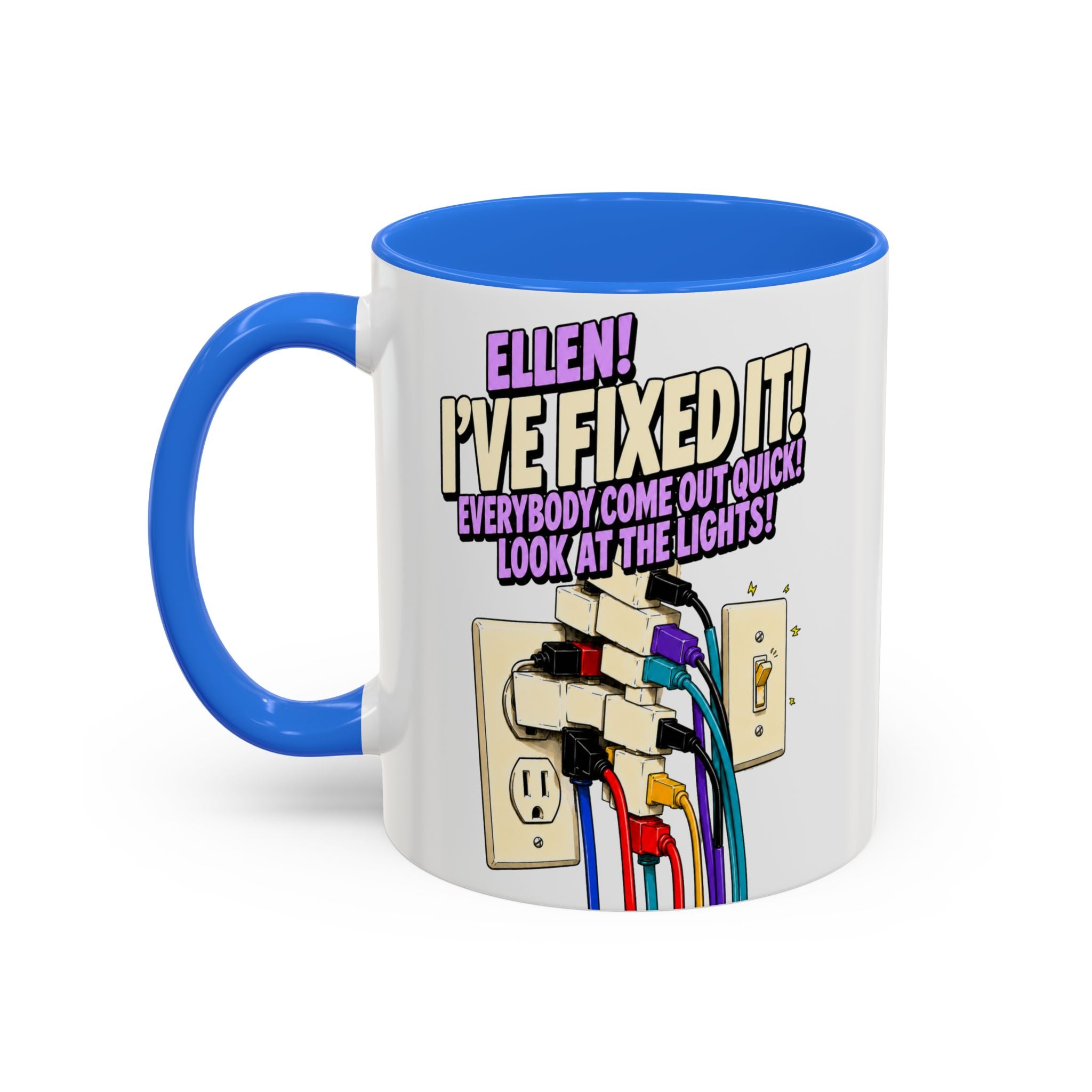 "Ellen! I’ve Fixed It!" Funny Christmas Vacation Coffee Mug (11oz) by Holiday Fun, alternate product view 4