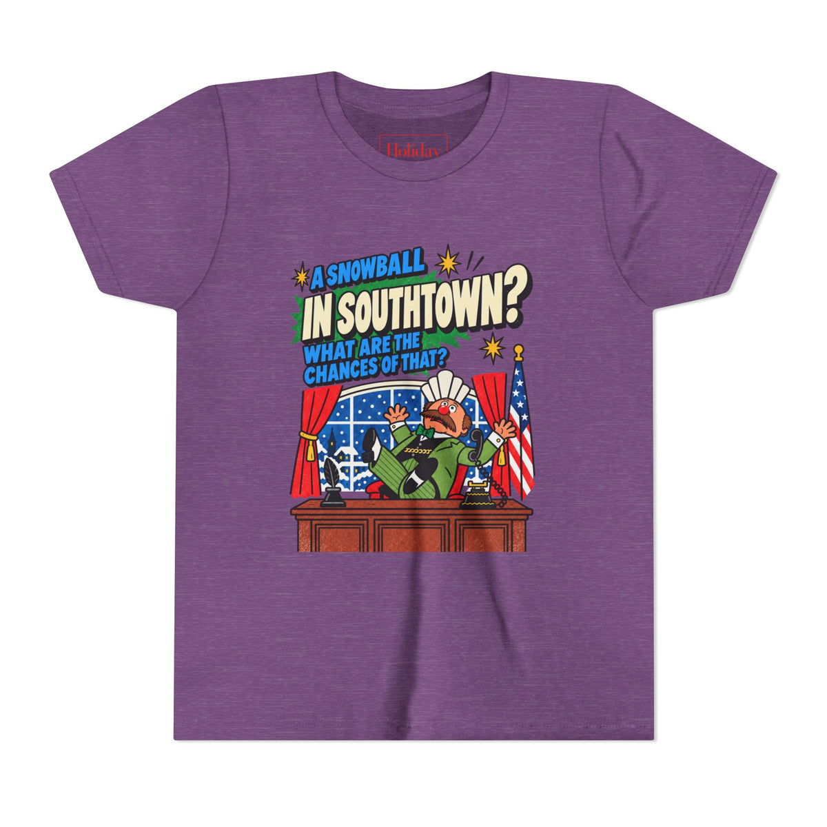 Youth Snowball In South Town Christmas T Shirt by Holiday Fun
