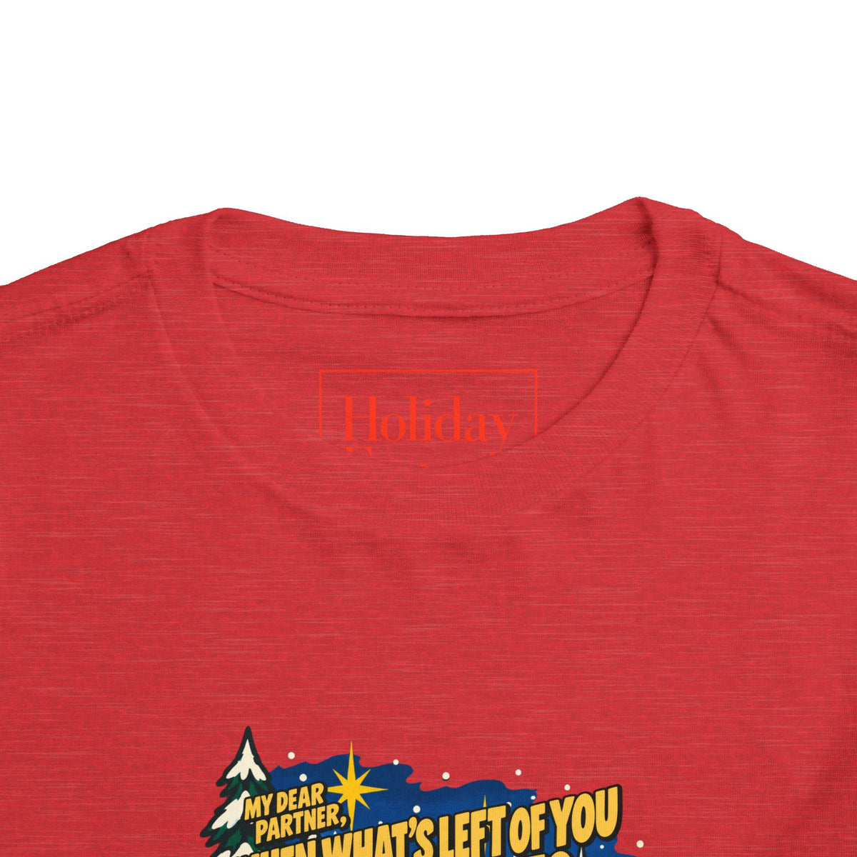 Toddler White Christmas Quote T-Shirt, apparel product mockup 12