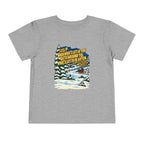 Toddler White Christmas Quote T-Shirt, apparel product mockup 1