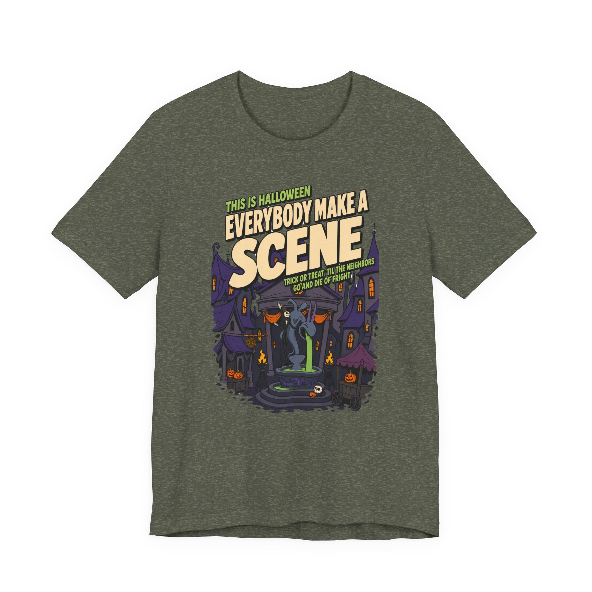 Nightmare Before Christmas Halloween Town T Shirt, shirt color and fit view 10