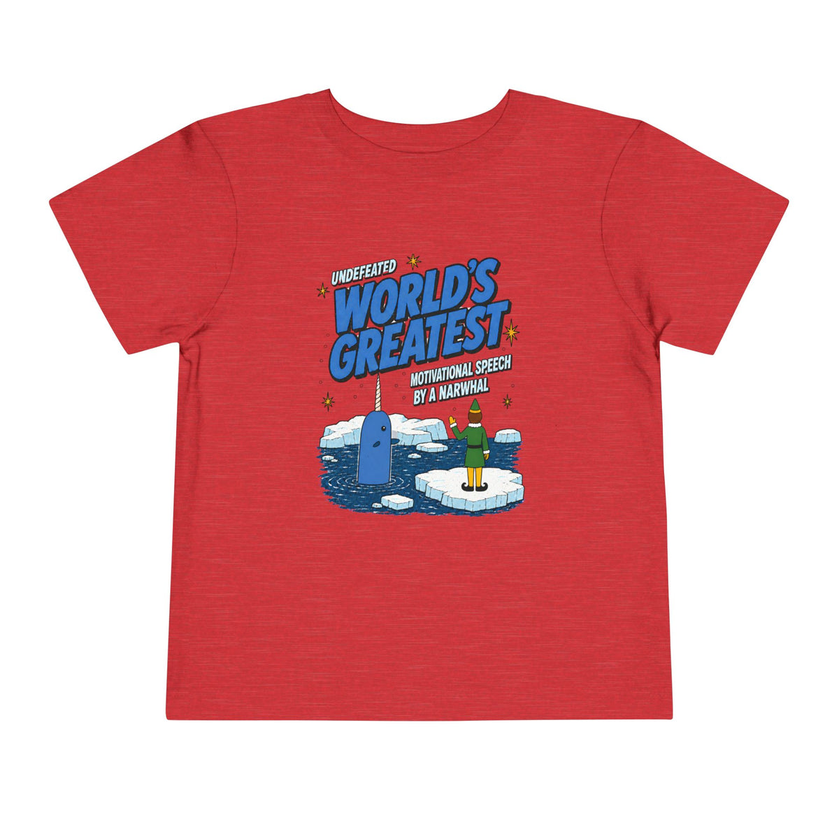 Toddler Buddy The Elf Narwhal Motivation T Shirt – Holiday Fun product photo